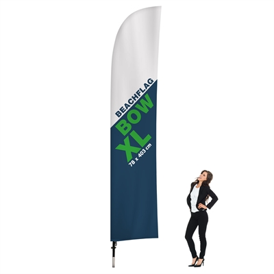 BeachFlagga Bow - XL- 78x403 cm - Inkl. tryck