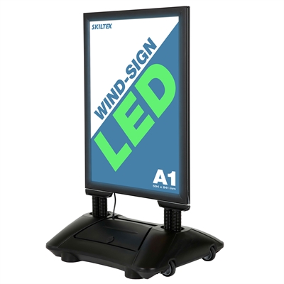LED Wind-Sign Svart Gatupratare med Ljus - A1